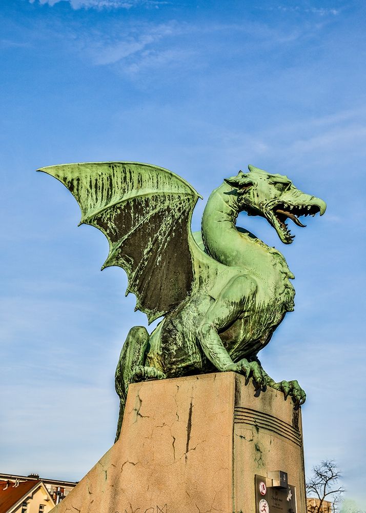 Slovenia-Ljubljana Dragon at the end of the Dragon Bridge